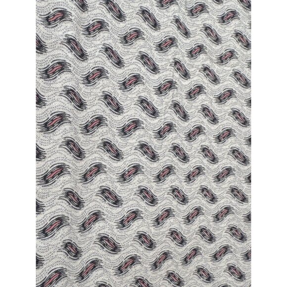 Vintage Gray & Black Wavy Patterned Fabric 40" x 44" Cotton Sewing Craft Materia - Picture 1 of 6
